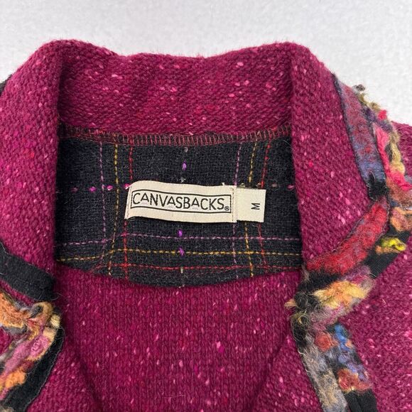 Vintage Canvasbacks Sweater Size Medium Pink Cardigan‎ Lagenlook Art To Wear - Picture 6 of 10
